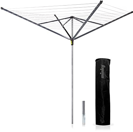 Minky Rotary Airer, Alloy Steel, Silver, 50m