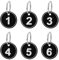 Aspire 20 Stück Zahlenschlüsselanhänger mit Ring, ABS nummeriert ID Tag Schlüsselanhänger, Schwarz, 1to20