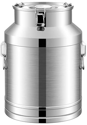Kleine Kapazität 201 Edelstahl Milchkanne, Bauernhof Milchtransportfass Wasserkrug Eis Eimer Weineimer Tragebehälter Mit Versiegeltem Deckel Flüssigkeit Lagerung Container,5L