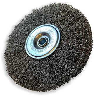 Brosse rotative circulaire métallique sur tige Ø 125 mm | Fil inox souple Ø 0,20 mm | Epaisseur 12 mm | 2 rangs | Pour perceuse ou visseuse à mandrin | Kibros 2612IV12