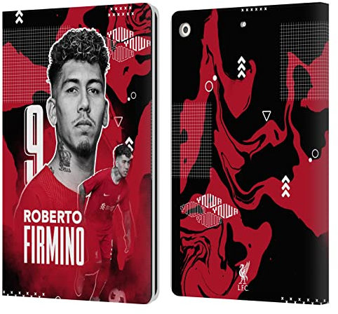 Head Case Designs Licenciado Oficialmente Liverpool Football Club Roberto Firmino 2022/23 Primer Equipo Carcasa de Cuero Tipo Libro Compatible con Apple iPad 10.2 2019/2020/2021