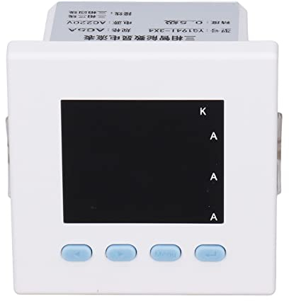Risegun Amperometro Digitale, AC220V Contatore Elettrico trifase su Guida DIN Contatore di energia Digitale su Guida DIN con alloggiamento in ABS ignifugo per l'automazione della distribuzione