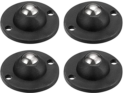 sourcing map 4Pcs Adhesive Mini Caster Wheels, Swivel Universal Caster 360 Degree Rotation Sticky Pulley for Bins, Storage Boxes, Furniture, Trash Can (Black)