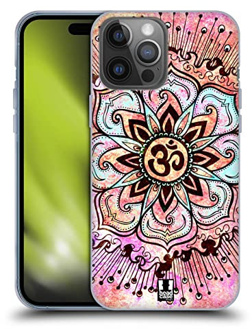 Head Case Designs Macchia Rosa Om Custodia in Gel [Protezione di Grado Militare] Compatibile con Apple iPhone 14 PRO Max E Compatibile con MagSafe