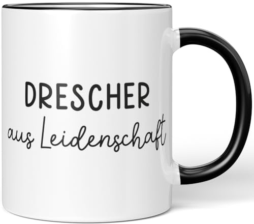 JUNIWORDS Tasse, Drescher aus Leidenschaft, Schwarz (6636986)