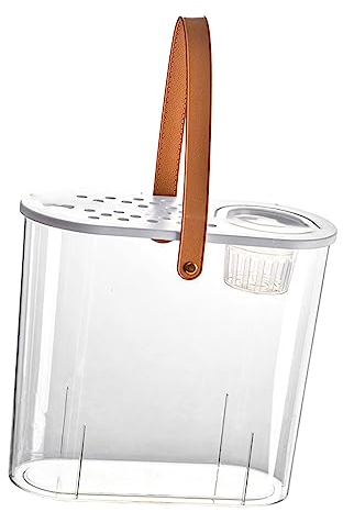 JISADER Kleines Desktop-Aquarium, Mini-Aquaponik-Anzuchtsystem mit Griff und Abdeckung, Hydrokultur