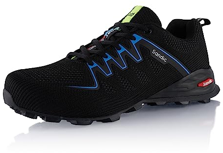 Fusskleidung® Damen Herren Wanderschuhe Atmungsaktive Trail Running Trekkingschuhe Schwarz Blau EU 43