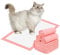 PWEZON Disposable Litter Tray Liners, 50 pcs Super Absorbent Training Pads, 6-Layer Leak-Proof Cat Litter Liners, 45 x 33 cm Cat Litter Box Liners for Cat Breeze Litter System (Pink)