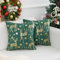 Weihnachten Grün Elch Kissenbezug 40x40 cm 2er Set Samt Modern Dekorative Bronzieren Kissenbezüge Festival SofaKissen Gemütlich Weich Quadratisch Heimdekoration für Auto Couch Schlafzimmer