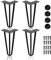 Ansobea Lot de 4 pieds de table en métal noir avec pieds à 3 barres, pour bureau, table et table basse, pieds de table en épingle à cheveux avec protections de sol et vis (15 cm)