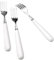 MEIYAHOME 8inch Fine Dinner Forks 20.5cm Good Main Fork 18/10 Stainless Steel Table Fork (Creative White Ceramic Handle) Main Course Fork, 4-Tine Fork, sus304 Great Steak Fork (3 Pcs)