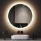 Boromal LED Badspiegel Rund mit Beleuchtung 60x60cm LED Spiegel Rund 3000K-6500K 1810LM Runder Badezimmerspiegel mit Beleuchtung Wandspiegel mit 3 Lichtfarbe Dimmbar Touchschalter