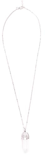 Myga Crystal Necklace - Silver Healing Crystal Pendant Necklace for Women and Men with Adjustable Chain - Clear Quartz
