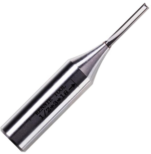 Rennie Tools - 3mm Cutting Diameter x 18mm Flute x 1/2 Shank TCT Tipped 2 Flute Straight Router Cutter Bit. Compatible With Makita Trend Festool Hikoki Dewalt Router Etc. 3mm Router Bit