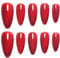 Sun&Beam Nails Handgefertigte Kunstnägel Lang Mandel Nägel zum Aufkleben in Rot Einfarbig Magnetisches Minimalistisch Design mit Klebepads 10 Stück (#162 M)