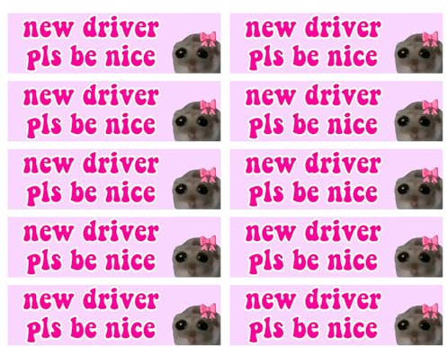 Sad Hamster 10 PCS Fahranfänger Schild Auto Anfänger Schild Auto Fahranfänger Aufkleber Lustige Autoaufkleber für Fahranfänger für Fahrschüler Must-Have-Schilder für Fahrschüler
