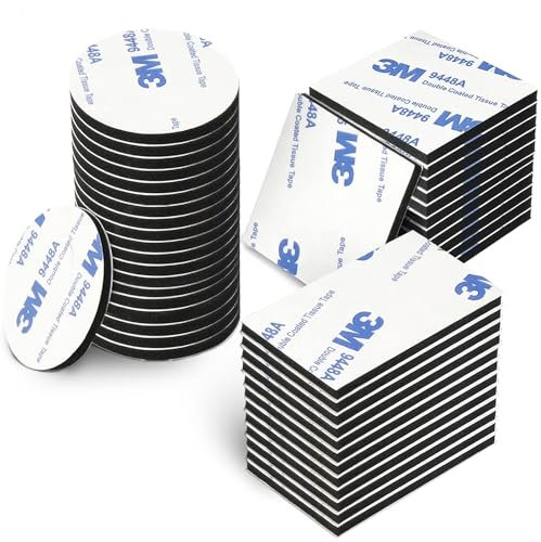 YISUMEI Doppelseitiges Klebeband Extra Stark,44 Stück Doppelseitige Klebepads,Schaumstoff Pads,Montagepads mit Quadraten, Rechtecken und Runden