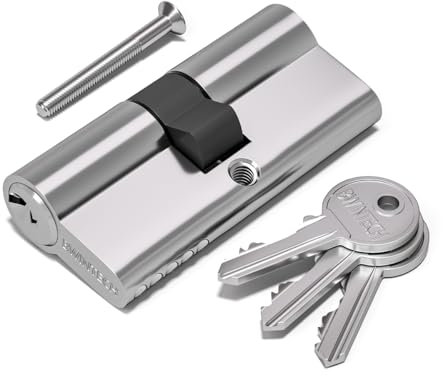 Bwintech 80mm(40/40) Chrome Plated Euro Cylinder Lock, Door Cylinder Lock, Key/Key with 3 Standard Keys,Anti-Pick,Anti-Bump,Anti Drill,High Security for UPVC,Wooden,Composite Doors