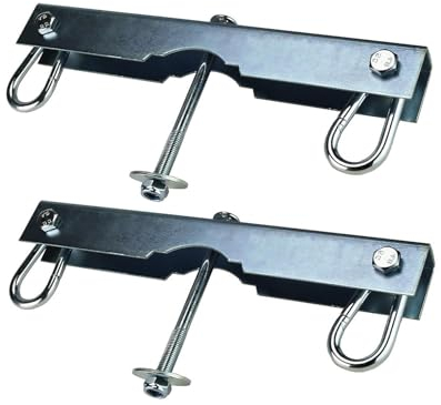 h2i Doppel Schaukelhakenl | Stahl verzinkt | M12 x 160 mm | 2 Stück | für Rund & Vierkantbalken | stabiler korrosionsbeständiger Doppelschwinghaken für Duo-Schaukel Schiffschaukel & Gondelschaukel