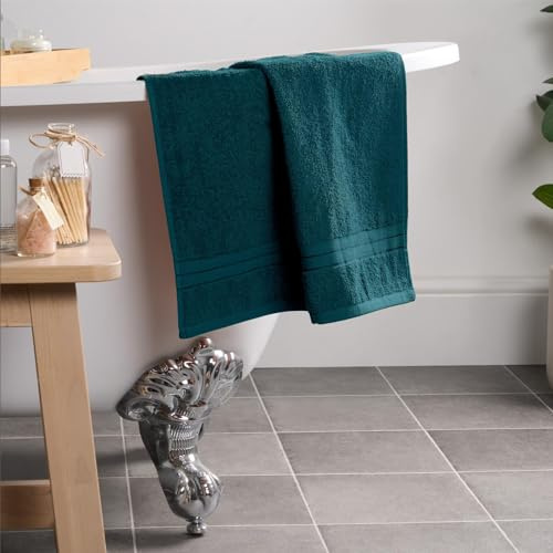 Brentfords Hand Towels for Bathroom Teal Green, 100% Cotton Hand Towels Ultra Soft Feel High Absorbency Household Essentials Small Towels Everyday Use, 1 Piece