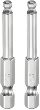 QUARKZMAN 2 Stück Kugelkopf Innensechskant Schraubendreher 4mm(H4.0) Sechskantschaft Ball End Hex 50mm Lange Magnetischen 1/4 S2 Legierter Stahl SchraubendreherBitsatz Elektrowerkzeuge
