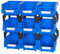 AERCANA Small Plastic Stackable Hanging Storage Bins,5-1/3X4-1/5 X3,Blue, 9 pack,