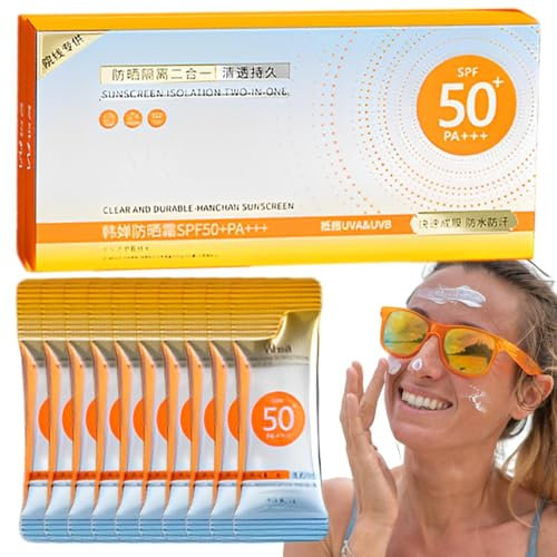 50 Stück -Sonnencreme In Reisegröße -Sonnencreme LSF 50+ Sonnenschutz In Reisegröße Feuchtigkeitsspendender Anti-Age Sonnenschutz Sonnenschutz-Spray Mit LSF 50+, Reise-Sonnenschutz - Ölfreier