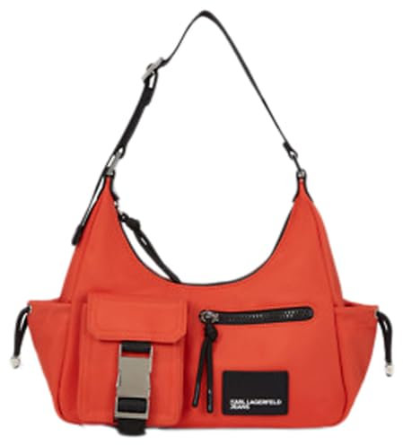 Karl Lagerfeld Jeans, Damen, Utility-Schultertasche Aus Nylon, Poinciana, Einheitsgröße