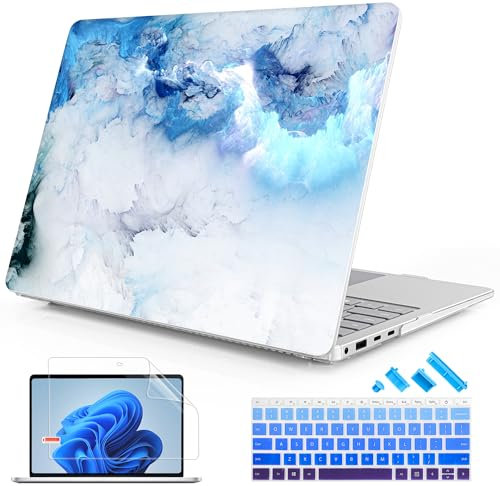Mektron Case for 13.8 Microsoft Surface Laptop 7 Windows 11 AI PC 2024 Surface Laptop 13.8 Inch Cover Fits Model 2036, Keyboard Cover +Screen Protector +Dust Plugs, Cloud & Lightning