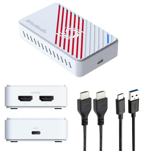 AVerMedia 4K HDMI Capture Card pour Le Streaming, PS5, Xbox, Nintendo Switch, Périphérique de Capture USB 3.2 pour Twitch, OBS, Discord, Enregistrement à Faible Latence, GC553Pro Live Gamer Ultra S