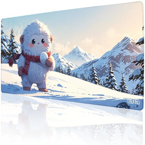 Tilt Schreibtischunterlage 100x50 cm Gaming Mauspad XXL | Rutschfester Mousepad Groß für Schreibtisch und PC Gadgets | Wasserdichter Desk Mat (Winter Yeti)
