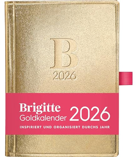 DUMONT - BRIGITTE Goldkalender 2026 – Taschenkalender im Buchformat – 10 x 14 cm – Lifestyle & Organisation