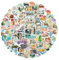 Vintage Travel Stickers, 100Pcs Cute Retro Travel Stickers Aesthetic Scrapbook Sticker Decor Sticker for Luggage Laptop Planners Phone Water Bottle Suitcase Notebooks Album Scrapbook Accessories