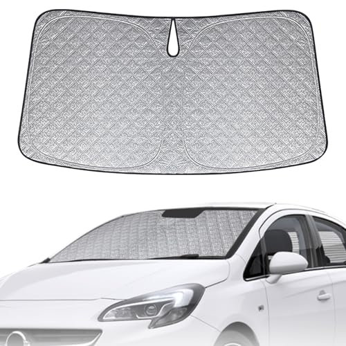 Sonnenschutz Frontscheibe für Opel Corsa E 2014-2019, Auto Windschutzscheibe Sonnenschutz Innen, Faltbarer UV-Schutz Reflektierender Staub Schutzfolie