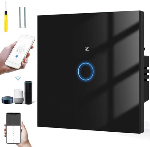 Acmerota Interrupteur mural intelligent Nécessite une passerelle Zigbee (dispose d'un câblage neutre + sans neutre) Télécommande Interrupteur d'éclairage Fonctionne avec Alexa et Google