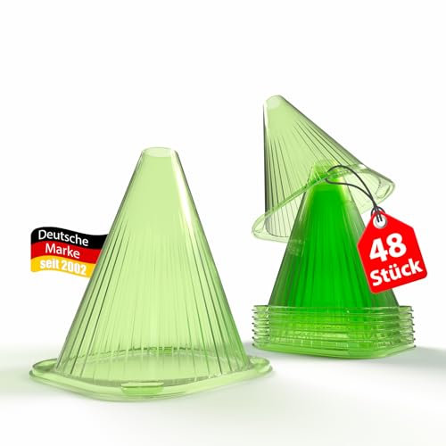 BigDean Pflanzenhut Pflanzhilfe Pflanzglocke grün Frostschutz Pflanzenschutz vor Schnecken Vögeln Schädlinge Sonnenschutz Sonnenhut Pflanzhut (48er Pack)