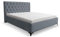 VENASI MÖBEL Polsterbett Schlafzimmerbett Bett mit Bettkasten Velour Stoff Chesterfield (Grau, 180 x 200 cm)