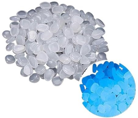 Galets phosphorescents - Décoration de jardin - Brillent dans le noir - Blanc