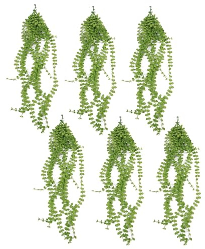 Leaf Artificial Hanging Plants Multipacks Fire Resistant UV Resistant, 6 X 92cm Pearl String