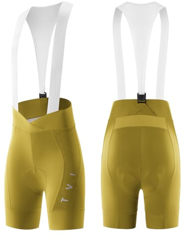 ROCKBROS TVI Damen Trägerhose Kurz mit Magnetischem Träger | Fahrradhose, Radlerhose, Gepolstert, Hohe Taille, Hochelastisch Reflektierend, Sommer, für Rennrad MTB