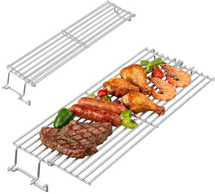 WELL GRILL Extra Großes Warmhalterost für Weber Spirit I & II 300 Serie, 63,5cm Edelstahl Warmhalterost Ersatzteile für Weber Spirit E/S 310 320 330, Spirit 700, Genesis Silver/Gold B & C