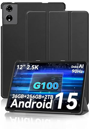Case for SVITOO P108/Blackview MEGA 3 12 Inch Tablet,daunke Trifold Stand,Waterproof,Anti-Scratch,Slim Durable,Auto Wake/Sleep,Black