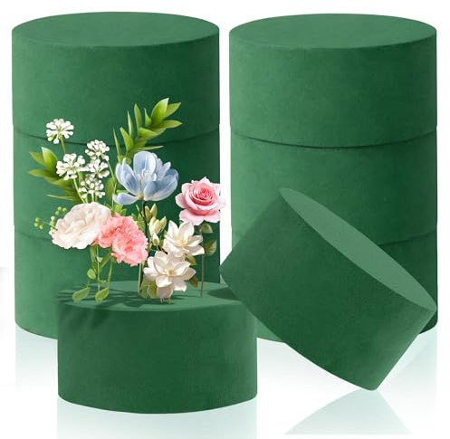 VVQWCY 8 Stück Steckschaum Rund Blumen, 8 X 4 cm Steckmasse, Steckschwamm für Frischblumen Kunstblumen