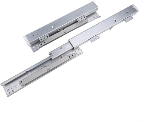 Bodenmontierte Unterflur-Schubladenführungen mit geräuschlosen Soft-Close-Federn, hydraulische Dämpfung, Stahlkonstruktion, vollständige Schubladenverlängerung, 1 Paar (250 mm)