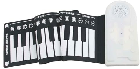 Pianoforte avvolgibile a 49 tasti - Tastiera per pianoforte avvolgibile | Pianofôrte a tastiera portatile | Tastiere musicali pieghevoli elettriche | Pianôforte pieghevole a mano a 49 tasti | Tastiere