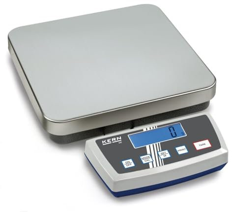 KERN Edelstahl Plattformwaage - Langjähriges Erfolgsmodell mit Staub- und Spritzwassergeschütztem Auswertegerät, 35 kg Wägebereich, 318mm x 308mm x 75mm