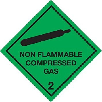 Signs & Labels FC45A/S Sign Board, Class 2 Non-Flammable Compressed Gas Hazard Warning Diamond