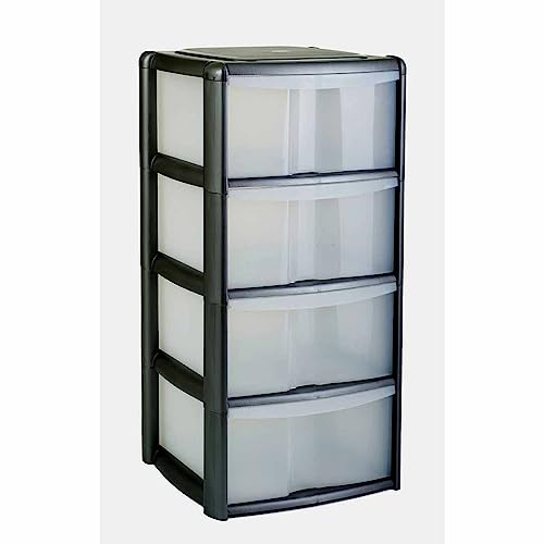 Tontarelli 4 Drawer Tower Black