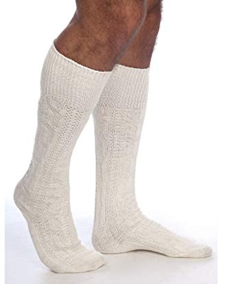 Herren-Socken für Lederhose, Trachtensocken, Weiß, 1 Paar