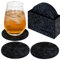 DuneDesign 8 Edle Filz-Untersetzer Ø 10cm Runde Filz-Bierdeckel Gläser Getränke Glas-Untersetzer Set Filz-Box Anthrazit